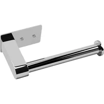 CORNAT WC-Papierhalter - 2 verschiedene Befestigungsoptionen mit Klebepad & Bohren - Offenes Design - Verchromt - Aus Stahl / Klopapierhalter / Toilettenpapierhalterung / T364204