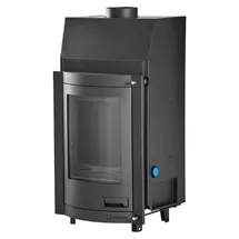 HS Flamingo Kamineinsatz AQUAFLAM 12 Panorama 12 kW mit Wärmetauscher Schwarz