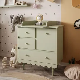 lookway KOMMODE BABUSHKA mit Schubladen, mit Wickeltisch, Olivgrün