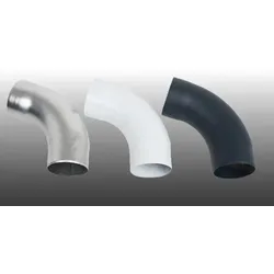 Rohrbogen 72° - Weißes Fallrohrelement aus Aluminium für Alu Dachrinne HT 90 – Fallrohrbogen als ideale Rohrverbindung für Dachrinnen