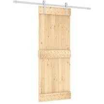 vidaXL Schiebetür mit Beschlag 80x210 cm Massivholz Kiefer