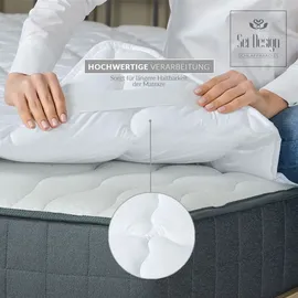 sei Design Luxus Matrazenschoner – Hygienische Komfortauflage mit Polsterung 160x200 mit 4 Gummibände