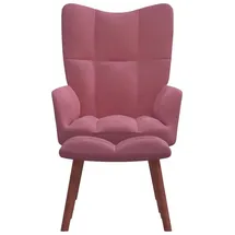 vidaXL Relaxsessel mit Hocker Rosa Samt
