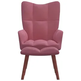 vidaXL Relaxsessel mit Hocker Rosa Samt