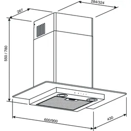 Gurari Elektro-Standherd GCH E 912 X+ GCH 466 IS 90 BL PRIME Dunstabzugshaube 90 cm