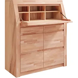 Sekretär HOME AFFAIRE, beige (natur), B:90cm H:110cm T:45cm, Sekretäre, Multifunktion mit viel Stauraum