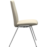 Polsterstuhl STRESSLESS "Laurel", beige (cream batick, chrom matt), B:57cm H:92cm T:59cm, Leder BATICK: BATICK ist ein leicht korrigiertes, durchgefärbtes und genarbtes Möbelleder, bei dem die meisten Unebenheiten und Spuren in der Regel entfernt wurden., Stühle, Polsterstuhl, Low Back, Größe M, mit Beinen aus Stahl in Chrom matt