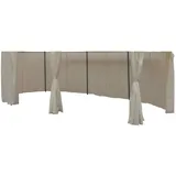 Lex 8er Set Seitenteile Pavillon 5,3x3,5m Oval Wasserabweisend Seitenwand Sichtschutz Beige