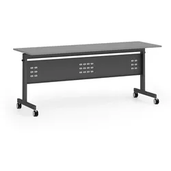 Mobiler Schreibtisch PRIMO MOBI, 1800 x 600 mm, schwarzes Untergestell, Graphit