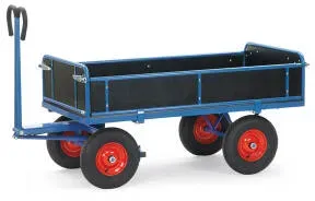 Handwagen 1600x900 mm mit Bordwänden und Luft-Bereifung