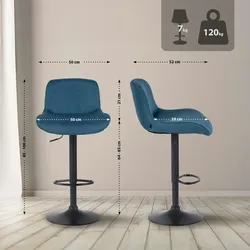 CLP Barhocker Solon Schwarz blau/Stoff