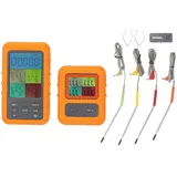 Fleischthermometer Mit Intelligenter, Kabelloser Technologie, Lcd-anzeige Und 4 Sonden Für Grill, Bbq Und Küche (ts-tp4)
