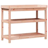 vidaXL Pflanztisch mit Ablagen 108x45x86,5 cm Massivholz Douglasie