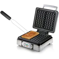 Domo - Doppel Waffeleisen Für 2 Dicke Belgische Waffeln Mit Timer 16x9,5cm Waffelgabel