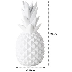 shelfmade Dekofigur Ananas Deko Wohnzimmer Tischdeko aus Kunstharz – Polyresin Deko Ananas weiß