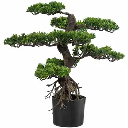 Kunstbonsai CREATIV GREEN "Bonsai", grün, B:14cm H:65cm T:12cm, Kunststoff, Kunstpflanzen, Geschenkartikel