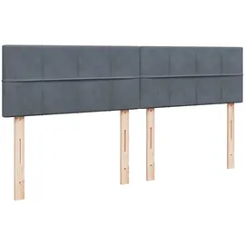 vidaXL Boxspringbett mit Matratze Dunkelgrau 180x200 cm Samt