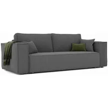 idohome Schlafcouch Cord 3-Sitzer Silber