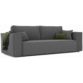 idohome Schlafcouch Cord 3-Sitzer Silber