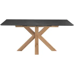 Esstisch "New Atlanta", asteiche, keramik optik schwarz, asteiche, keramik optik schwarz, H:81cm, SET ONE BY MUSTERRING, Tische, Platte rechteckig mit schweizer Kante, ausziehbar, Stern-Gestell