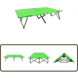 Doppelliege Klappbar Grün Stahl - Doppelliege - Klappliege - Campingbett - Sonnenschirm - Gartenmöbel