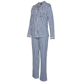 H.I.S. Pyjama gestreift Blau/Weiß 40/42