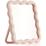 HINGTAI Makeup Mirror,Rosa SchreibtischzubehöR,SüßEs SchreibtischzubehöR,Tischspiegel,Reisespiegel FüR Frauen,AufhäNgbar, Stehend,Portable Folding Mirror