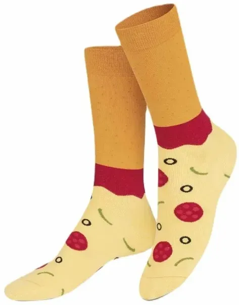 Eat My Socks, Socken, Napoli Pizza Socken, slice, Gelb, Rot, (Einzelpack, One Size)