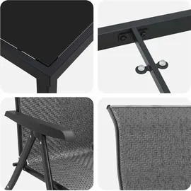 vidaXL 5-teiliges Garten-Dining-Set Grau Poly-Rattan