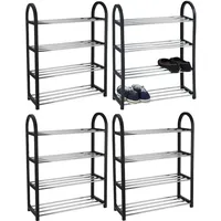 Koopmann International Schuhregale 4er Set, Schwarz - Metall -