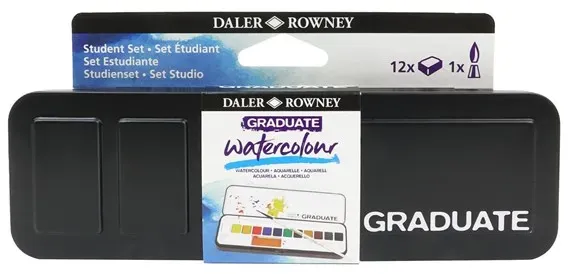 Graduate Watercolour Set 12 Half Pans 1 Brush