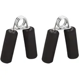 Relaxdays Fingertrainer 2er Set, Griffpolster, Trainer, Fingertraining, Eisen Feder, Schwarz,