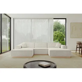 altdecor Wohnlandschaft ENIL-U 401x189x68 Beige Cord