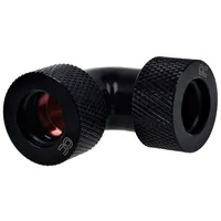 Alphacool HT 13mm HardTube Anschraubtülle 90° L-Verbinder für Plexi- Messingrohre - Gerändelt - Dunkelschwarz