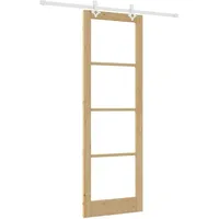 vidaXL Schiebetür Braun 78 x 232 cm Holz und Metall