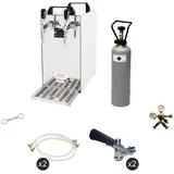 ich-zapfe Komplett Set - Zapfanlage, Bierzapfanlage - Kontakt 40 2-leitig Trockenkühler, Durchlaufkühler 50 L/h, Dreikant,ohne
