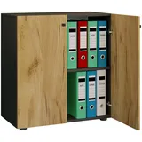 VCM my office Aktenschrank L Lona, 919443 anthrazit, honig-eiche 1 Fachboden 70,0 x 39,0 x 74,0 cm