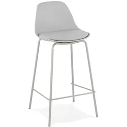 Thekenstuhl Kunstleder | 42 cm Breite | Ergonomisch Robust Pflegeleicht | Grau | Sitzhocker | Kadima Design