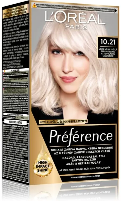 L’Oréal Paris Préférence Haarfarbe Farbton 10.21 Super Light Pearl Blonde