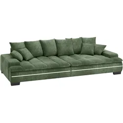 Big-Sofa MR. COUCH "Haiti II RGB-LED", grün (dolce 11 grün), B:304cm H:85cm T:138cm, Dolce (100% Polyester), Sofas, RGB-LED Beleuchtung, mit Handwerklich gearbeiteter Komfort-Steppung