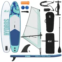 vidaXL SUP Board Aufblasbares SUP-Board mit Segel HYDROS 330 x 76 x 15 cm Blau/Türkis