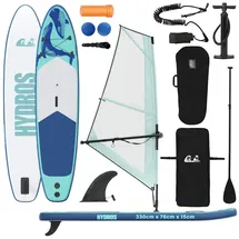 vidaXL SUP Board Aufblasbares SUP-Board mit Segel HYDROS 330 x 76 x 15 cm Blau/Türkis