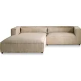 best mobilier Lisa Design Ela Ecksofa links, aus Cordsamt, zeitgenössischer Stil - Beige