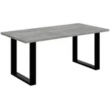 altdecor Esstisch, Grau, Rechteckig,Rechteckig, U-Form, 90x75x160 cm, Esszimmer, Tische, Esstische
