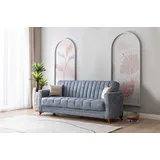 gowoll 3-Sitzer Sofa mit Schlaffunktion und Stauraum Schlafsessel Gästebett blau