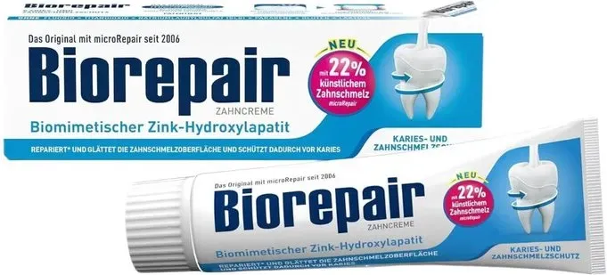 BIOREPAIR Total Protection Fluoridfreie Zahnpasta mit Patentierter Microrepair-Technologie zum Zahnschmelz-Repair & Karies-Prophylaxe – Für Kinder 6+ & Erwachsene – 75 ml