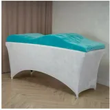 STM Company Massageliege Wellen-Matratze (Curved Lash Topper) mit Memory Schaum (180x60 cm / 190x70 cm, Mit Veloursbezug), ohne Kosmetikliege, ideal für Wimpernverlängerungen, PMU blau 180x60 cm