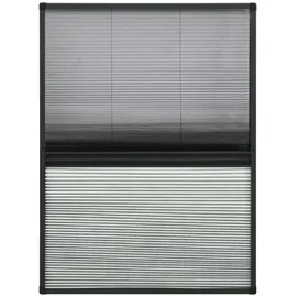 vidaXL Insektenschutz Plissee für Fenster 80 x 120 cm Silber