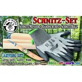 Corvus A600377 - Kids At Work, Schnitz-Set, Messer, Handschuhe, Holz