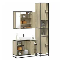 VidaXL Badmöbel-Set Sonoma 3-tlg. Eiche